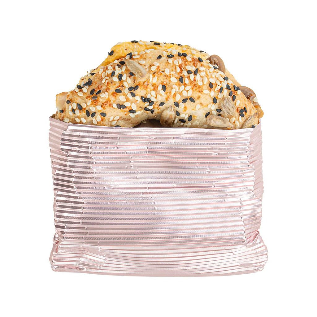 Foil Lux Pink Aluminum Wrap and Basket Liner - Ripple - 12" x 12" - 500 count box