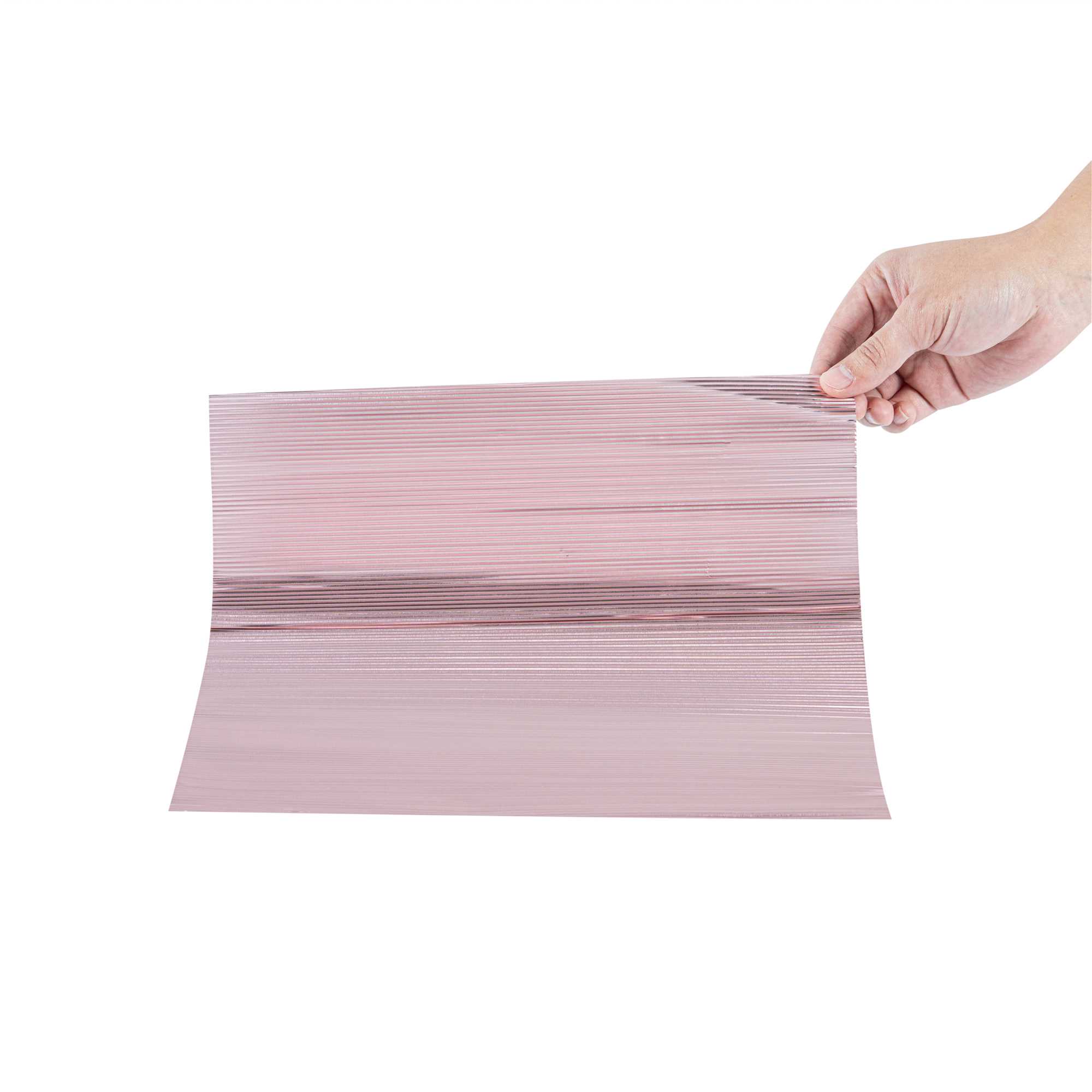 Foil Lux Pink Aluminum Wrap and Basket Liner - Ripple - 12" x 12" - 500 count box