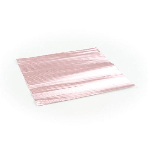 Foil Lux Pink Aluminum Wrap and Basket Liner - Ripple - 12" x 12" - 500 count box