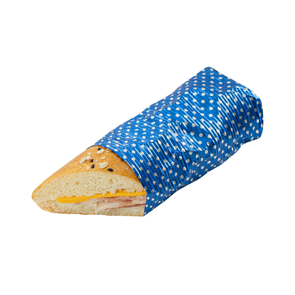 Foil Lux Royal Blue Aluminum Wrap and Basket Liner - Ripple, Polka Dot - 12" x 12" - 500 count box