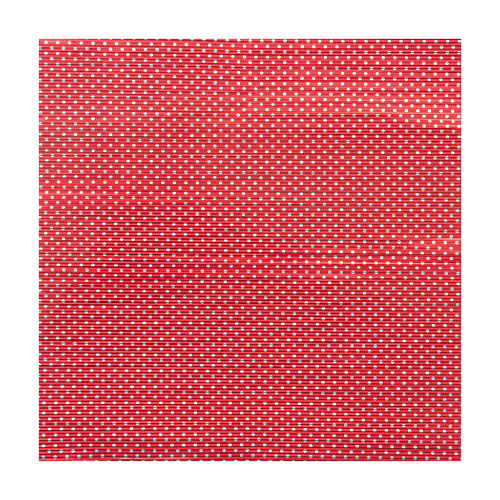 Foil Lux Red Polka Dot Aluminum Wrap and Basket Liner - Ripple - 12" x 12" - 500 count box