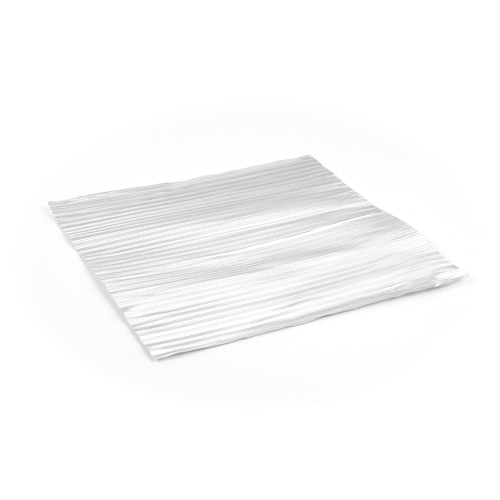 Foil Lux Silver Aluminum Wrap and Basket Liner - Ripple - 12" x 12" - 500 count box
