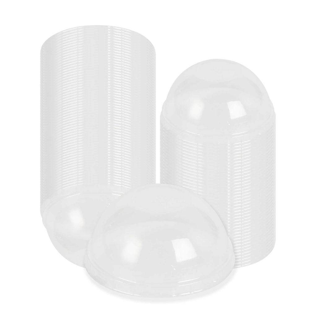 Foil Lux Round Clear Plastic Dome Lid - Fits 4 oz Aluminum Baking Cup - 3 1/2" x 3 1/2" x 1 1/2" - 100 count box