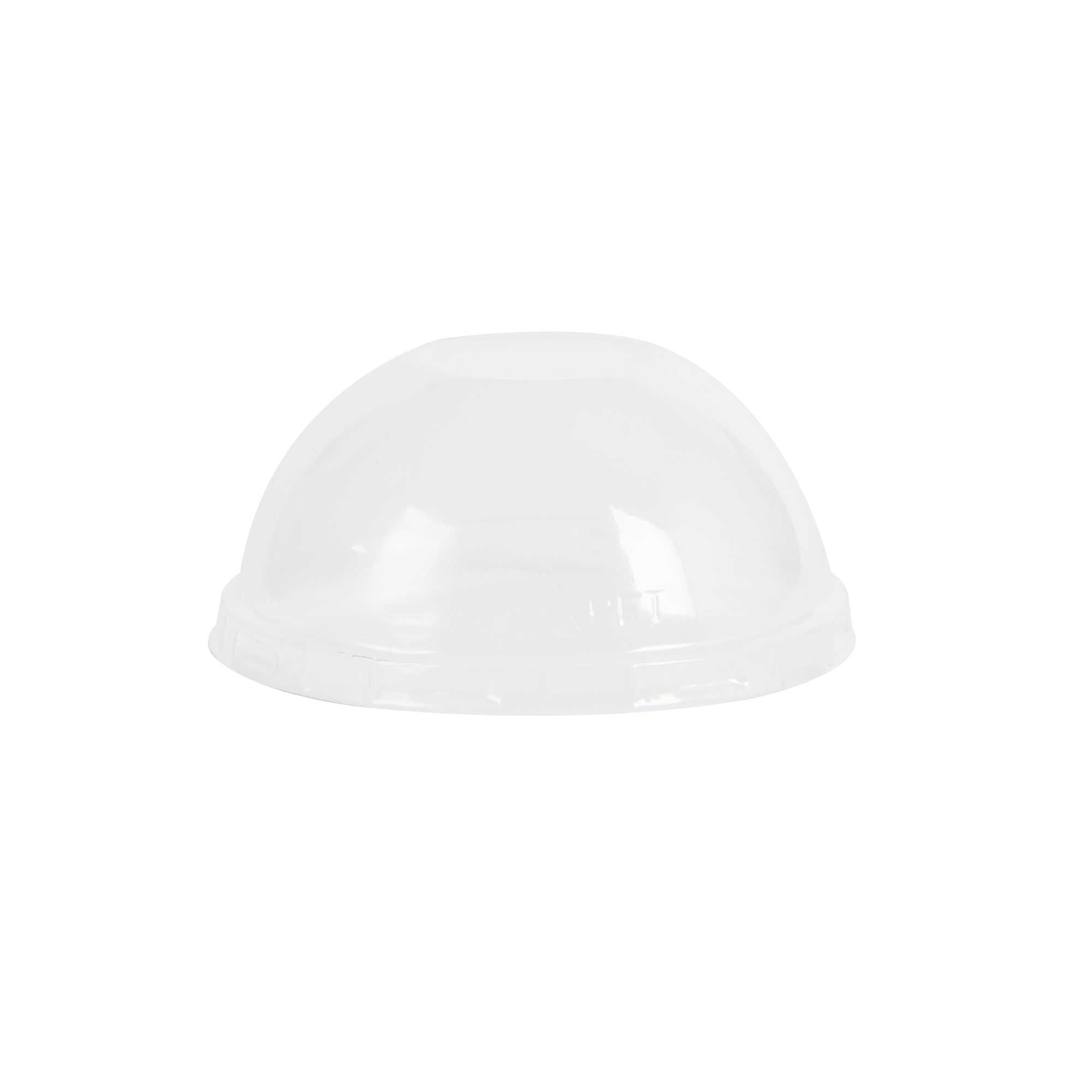 Foil Lux Round Clear Plastic Dome Lid - Fits 4 oz Aluminum Baking Cup - 3 1/2" x 3 1/2" x 1 1/2" - 100 count box
