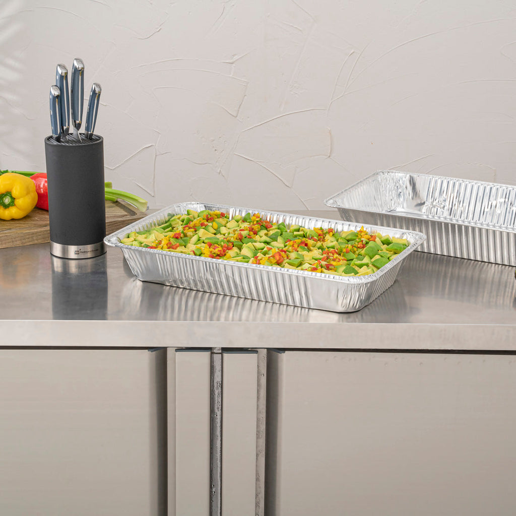 Foil Lux Aluminum Full Size Deep Steam Table Pan - 20 3/4" x 12 3/4" x 3 1/2" - 25 count box