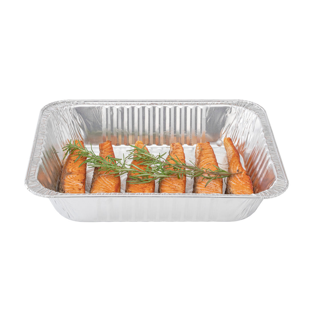 Foil Lux Aluminum 1/2 Size Deep Steam Table Pan - 12 3/4" x 10 1/2" x 2 1/2" - 25 count box
