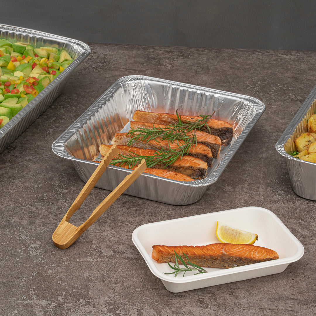Foil Lux Aluminum 1/2 Size Deep Steam Table Pan - 12 3/4" x 10 1/2" x 2 1/2" - 25 count box