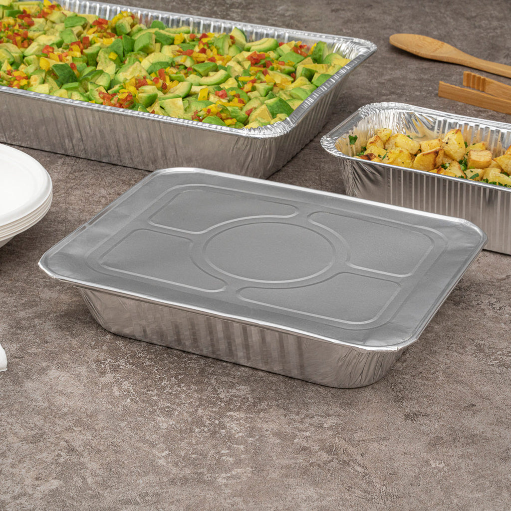 Foil Lux Aluminum Steam Table Pan Lid - Fits 1/2 Size - 25 count box