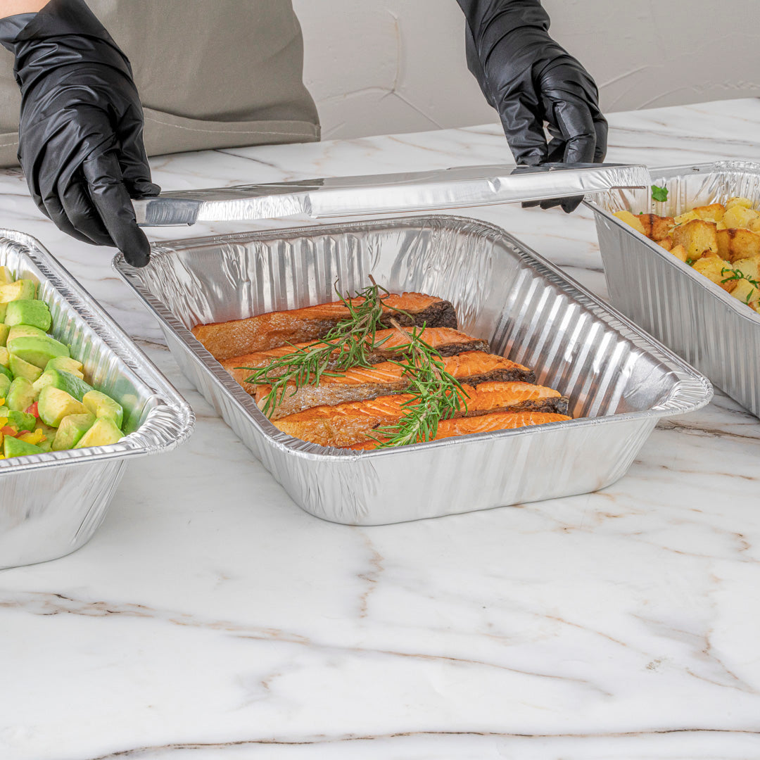 Foil Lux Aluminum Steam Table Pan Lid - Fits 1/2 Size - 25 count box