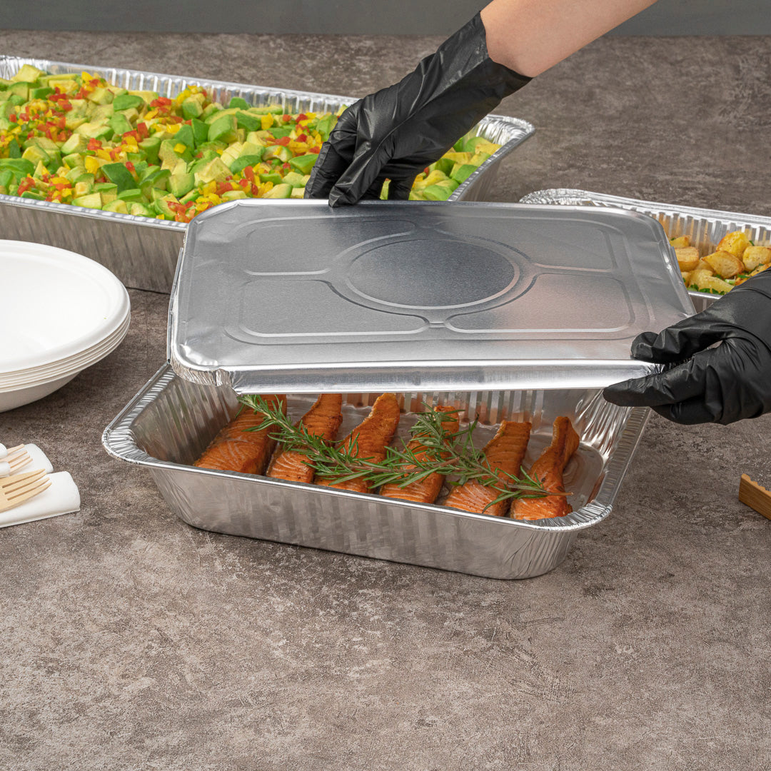 Foil Lux Aluminum Steam Table Pan Lid - Fits 1/2 Size - 25 count box