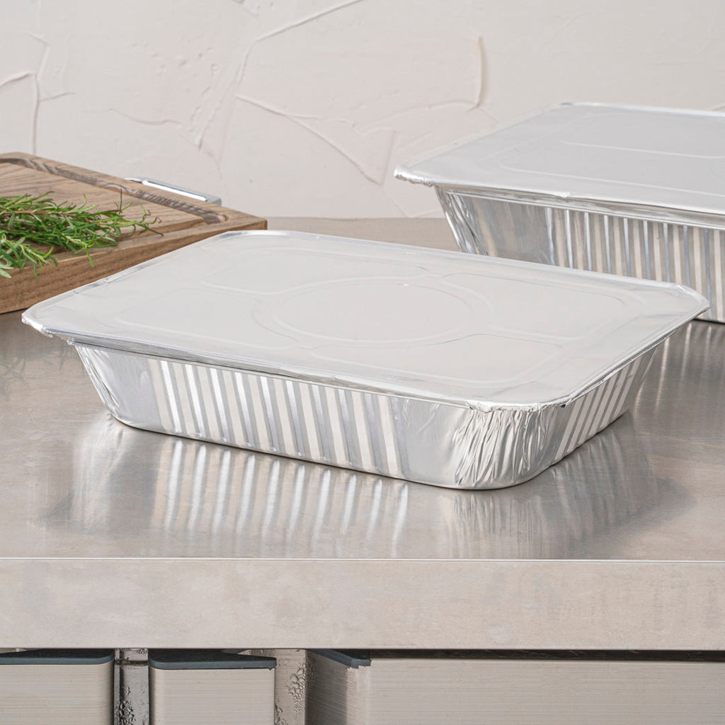 Foil Lux Aluminum Steam Table Pan Lid - Fits 1/2 Size - 25 count box