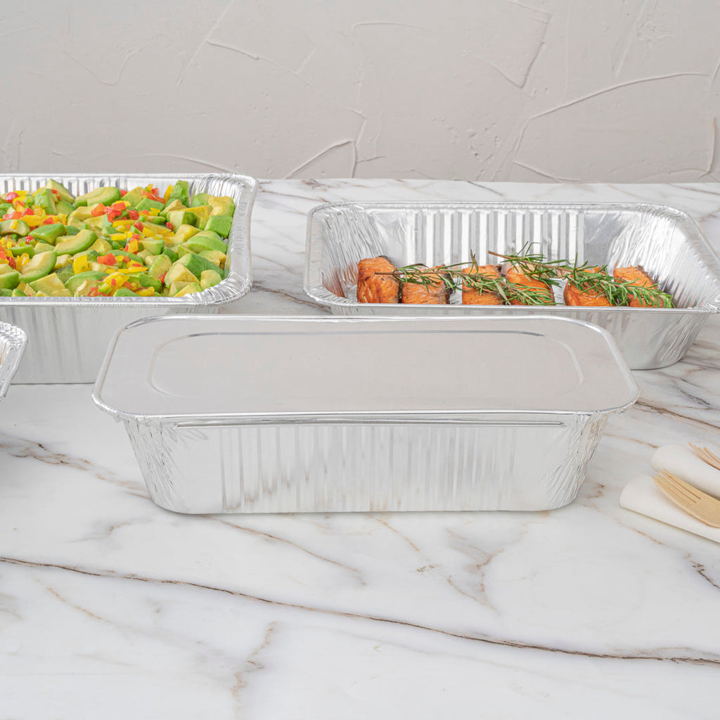Foil Lux Aluminum Steam Table Pan Lid - Fits 1/3 Size / Loaf - 25 count box