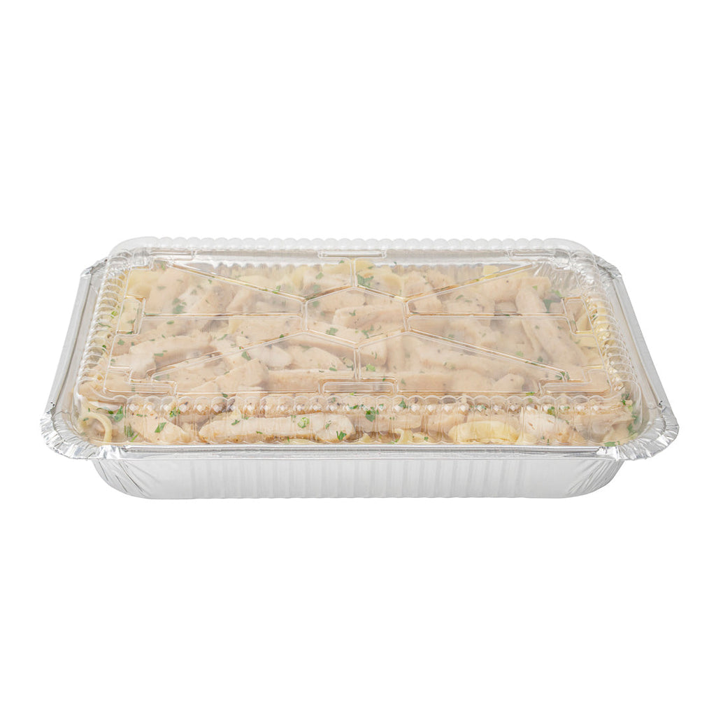Foil Lux Oblong Clear Plastic Dome Lid - Fits 4 lb Take Out Container - 100 count box