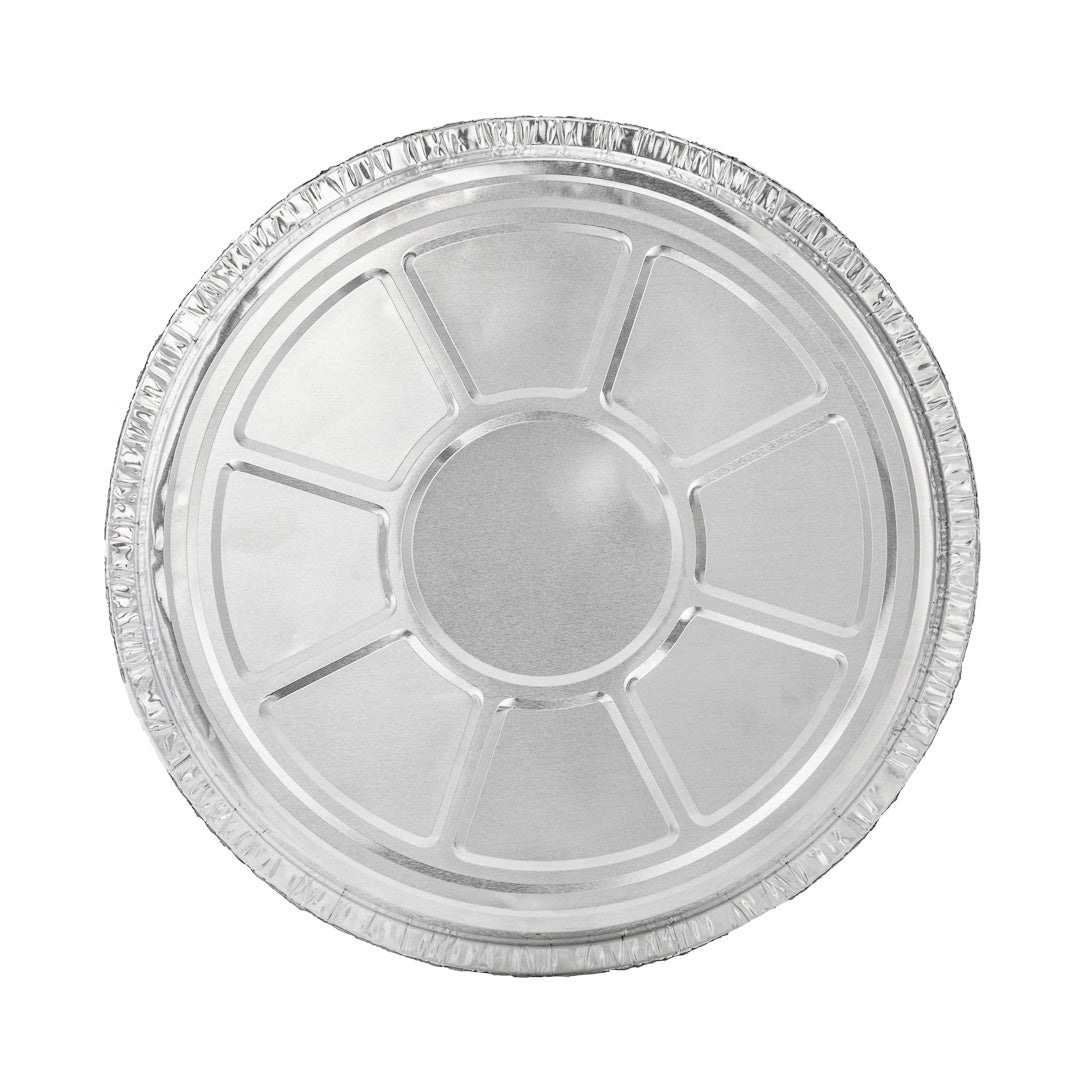 Foil Lux 37 oz Round Aluminum Take Out Pan - Heavy Weight - 9" x 9" x 2" - 100 count box