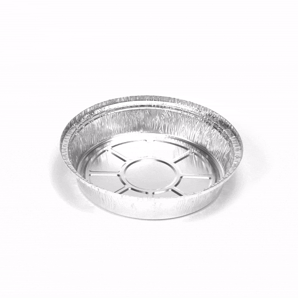 Foil Lux 36 oz Round Aluminum Take Out Pan - Heavy Weight - 8" x 8" x 2" - 100 count box