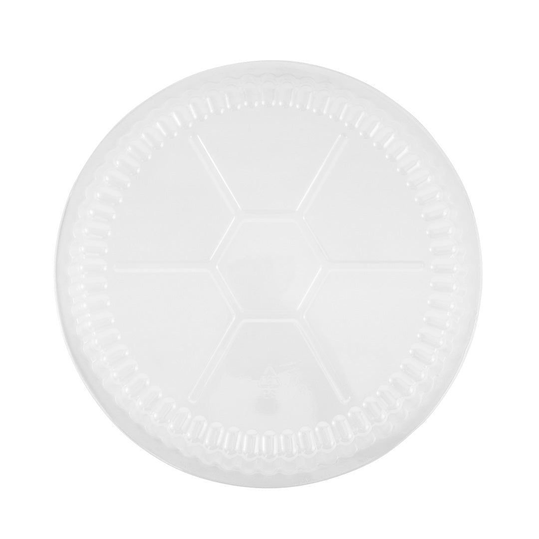 Foil Lux Round Clear Plastic Dome Lid - Fits 8" Take Out Pan - 100 count box