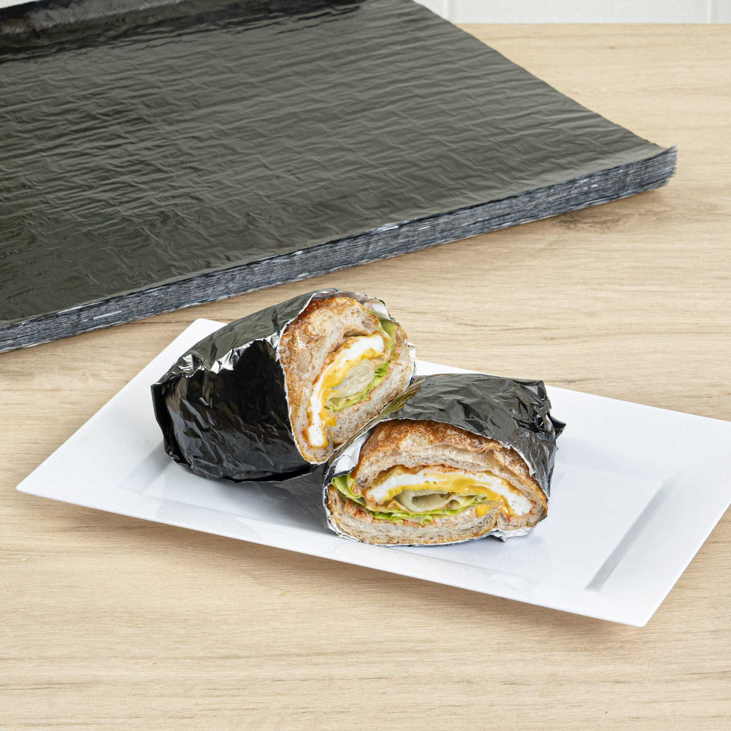 Foil Lux Black Aluminum Sandwich Wrap Sheet - Insulated - 16" x 14" - 500 count box