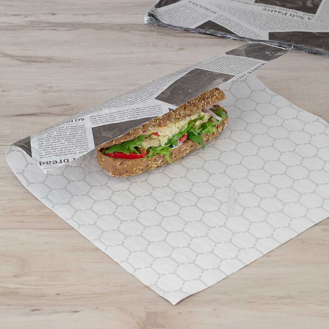 Foil Lux Newsprint Aluminum Sandwich Wrap Sheet - Insulated - 14" x 16" - 500 count box