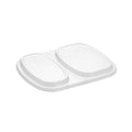 Foil Lux Clear Plastic Flat Lid - Fits 2-Compartment Foil Container - 100 count box