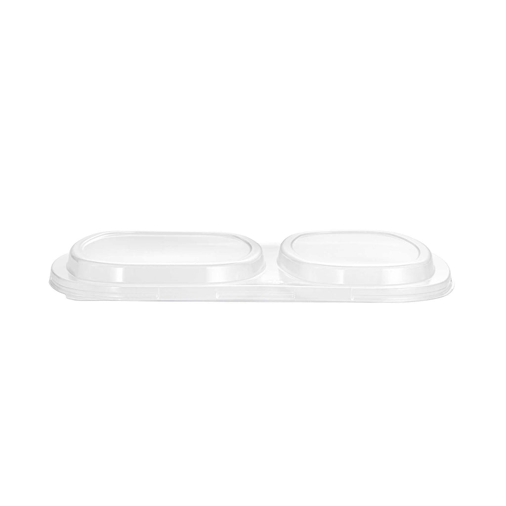 Foil Lux Clear Plastic Flat Lid - Fits 2-Compartment Foil Container - 100 count box