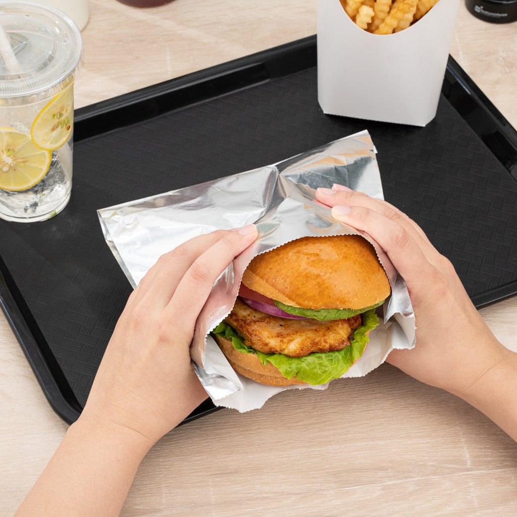 Bag Tek Foil Paper Hot Sandwich Bag - 7 3/4" x 1 3/4" x 7 3/4" - 100 count box