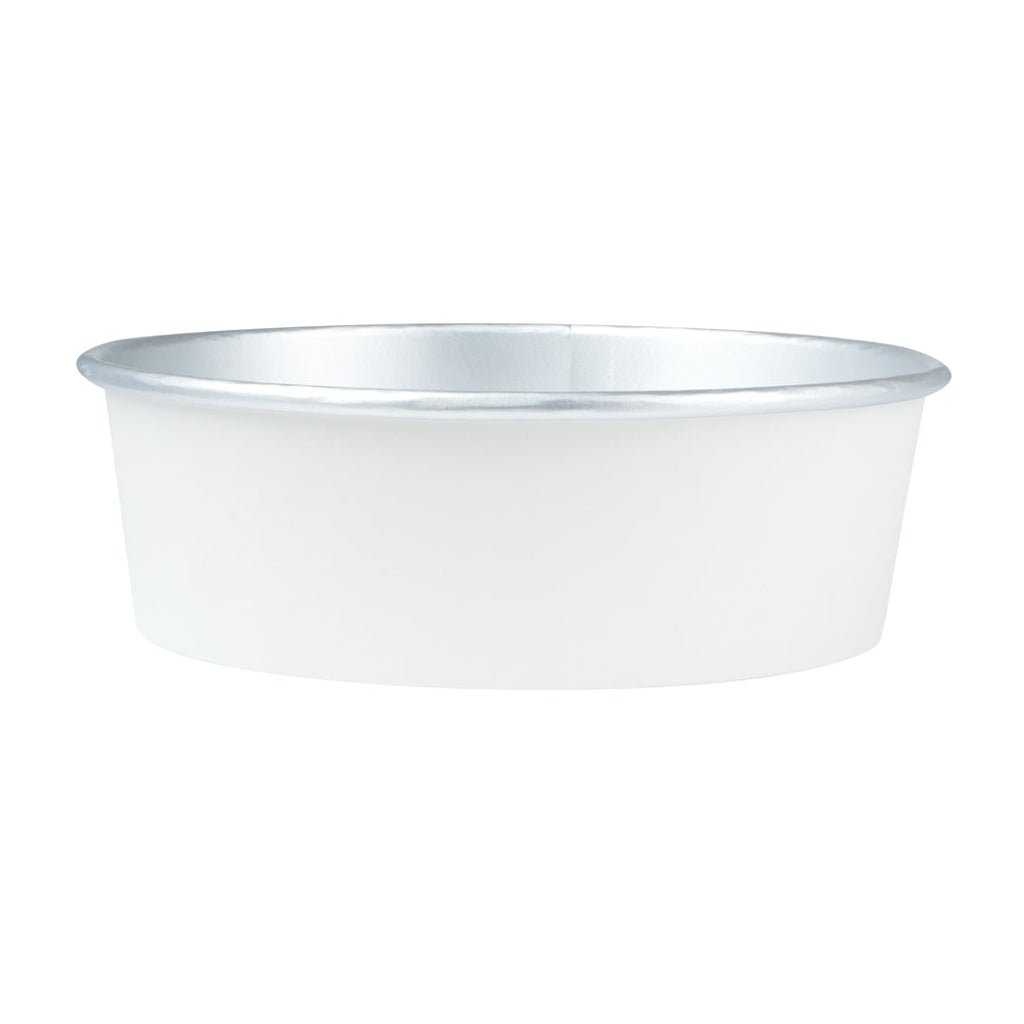Foil Lux 17 oz White Paper Take Out Container - with Foil Interior - 6" x 6" x 1 3/4" - 50 count box