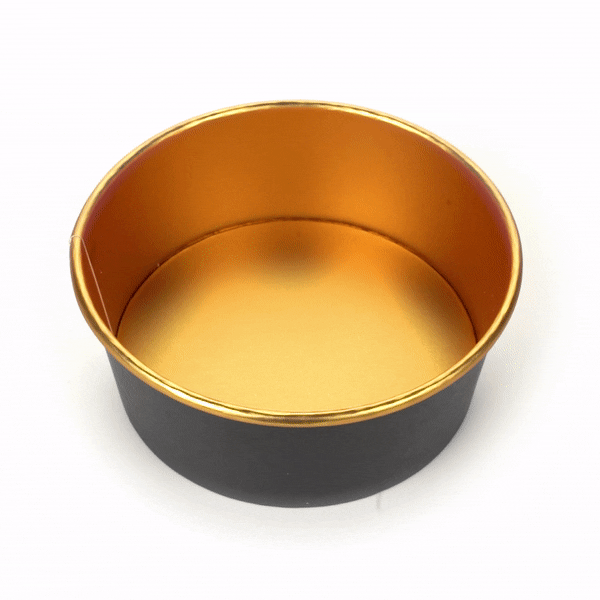 Foil Lux 37 oz Black And Gold Paper Take Out Container - with Foil Interior - 6 1/2" x 6 1/2" x 2 1/2" - 50 count box
