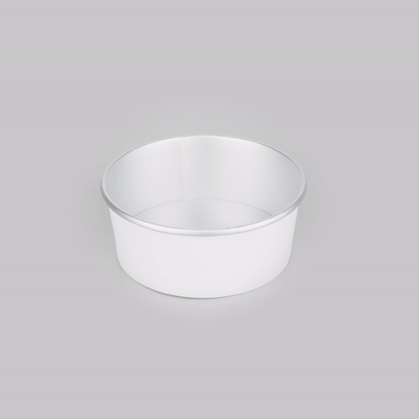 Foil Lux 37 oz White Paper Take Out Container - with Foil Interior - 6 1/2" x 6 1/2" x 2 1/2" - 50 count box