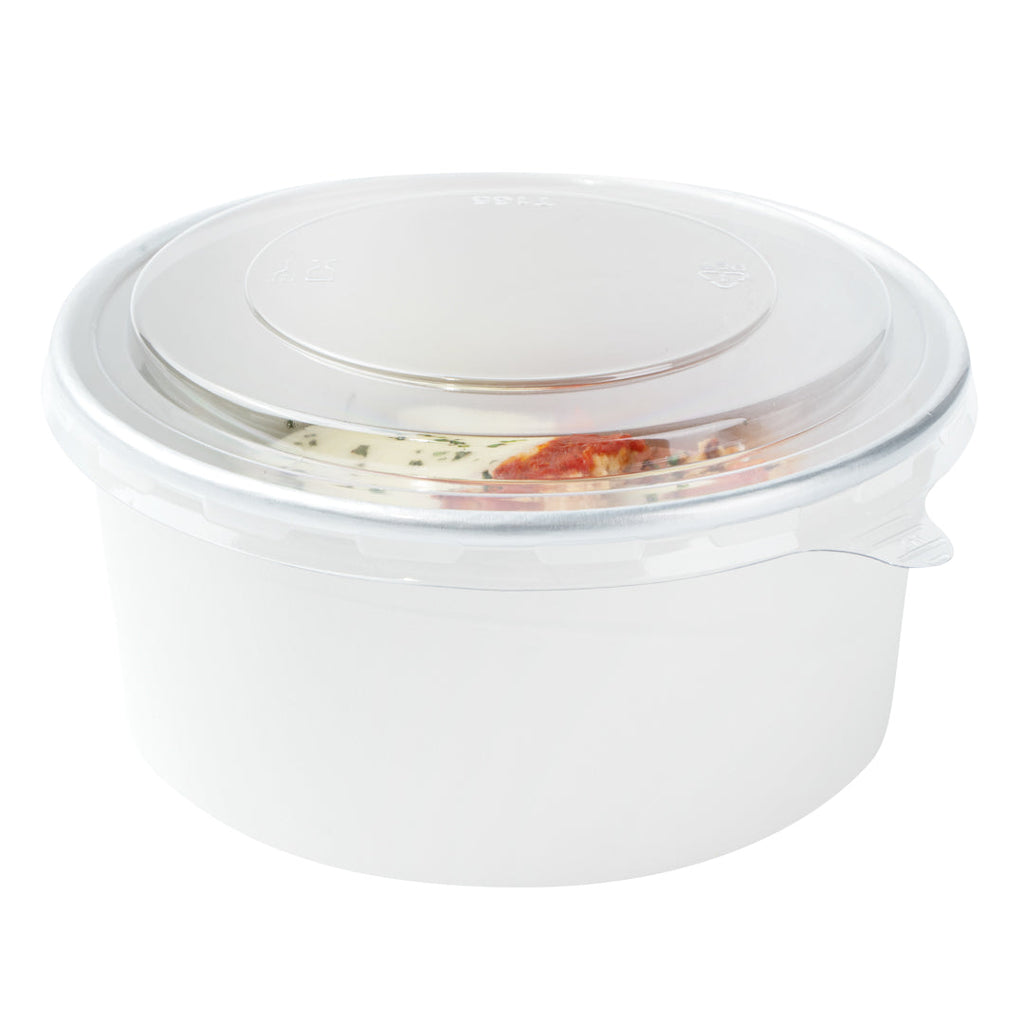 Foil Lux Clear Plastic Take Out Container Lid - Fits 37 and 42 oz - 200 count box