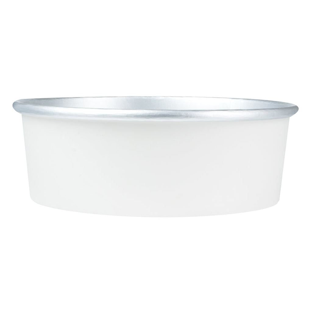 Foil Lux 45 oz White Paper Take Out Container - with Foil Interior - 7 1/4" x 7 1/4" x 2 1/2" - 50 count box