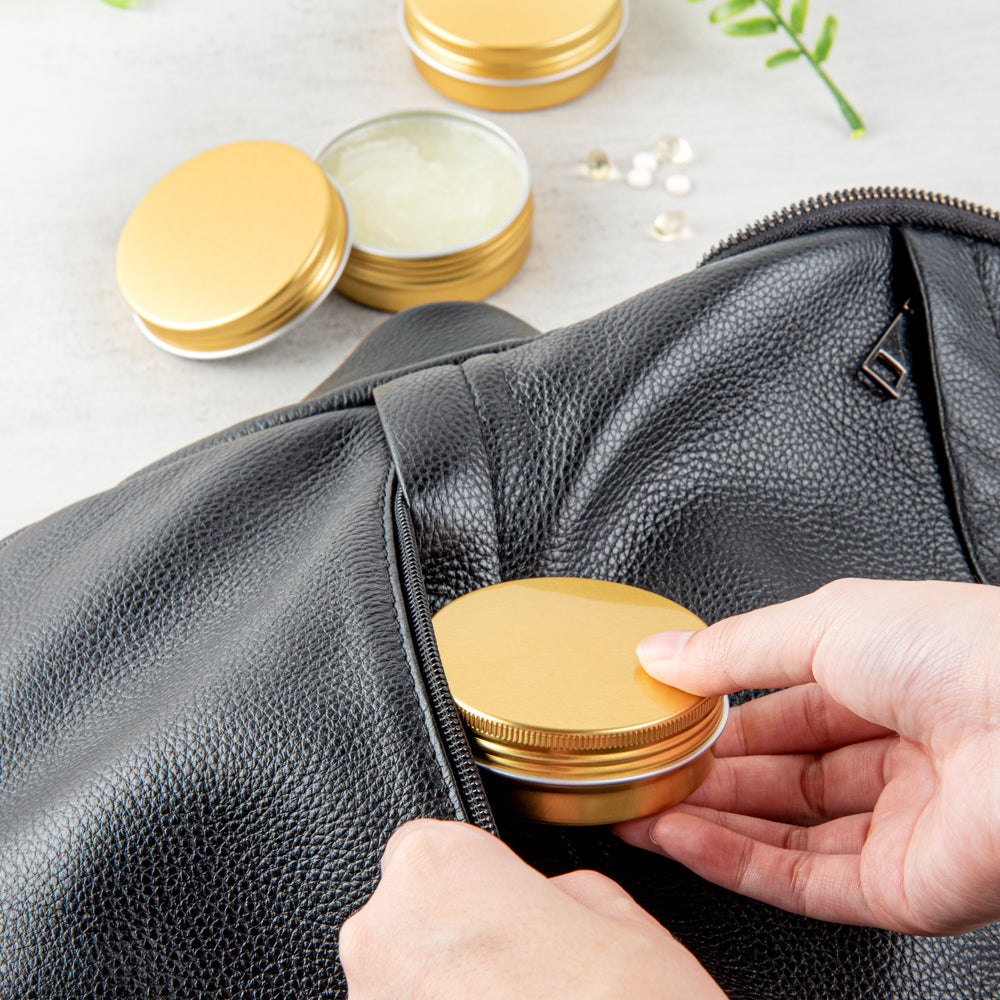Chef 101 2 oz Round Gold Tin Container - with Screw Lid - 100 count box