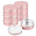Chef 101 2 oz Round Rose Gold Tin Container - with Screw Lid - 10 count box