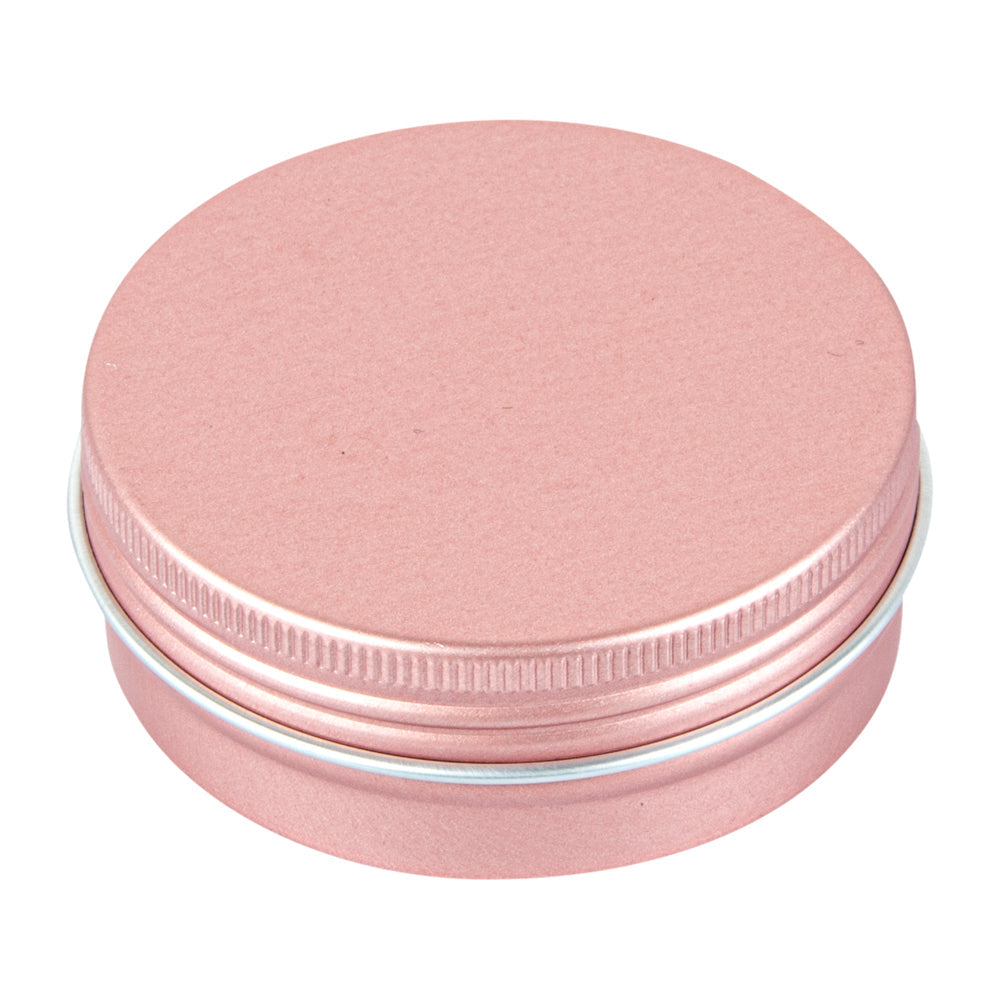 Chef 101 2 oz Round Rose Gold Tin Container - with Screw Lid - 100 count box