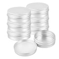 Chef 101 2 oz Round Silver Tin Container - with Screw Lid - 10 count box