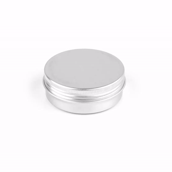 Chef 101 2 oz Round Silver Tin Container - with Screw Lid - 10 count box