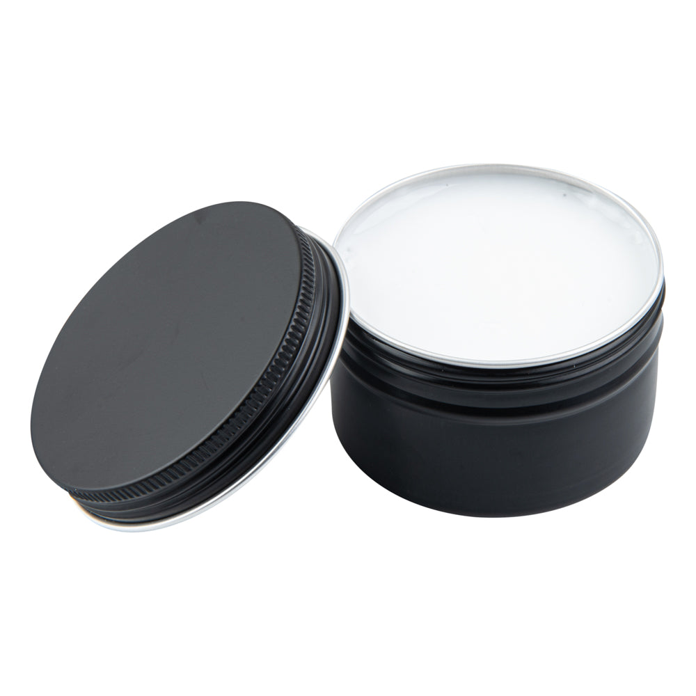 Chef 101 4 oz Round Black Tin Container - with Screw Lid - 100 count box