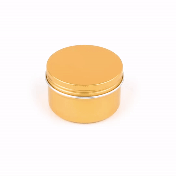 Chef 101 4 oz Round Gold Tin Container - with Screw Lid - 10 count box