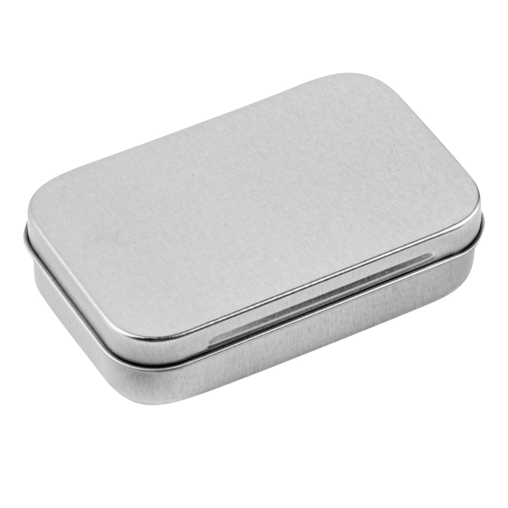 Chef 101 4 oz Rectangle Silver Tin Container - with Hinged Lid - 100 count box