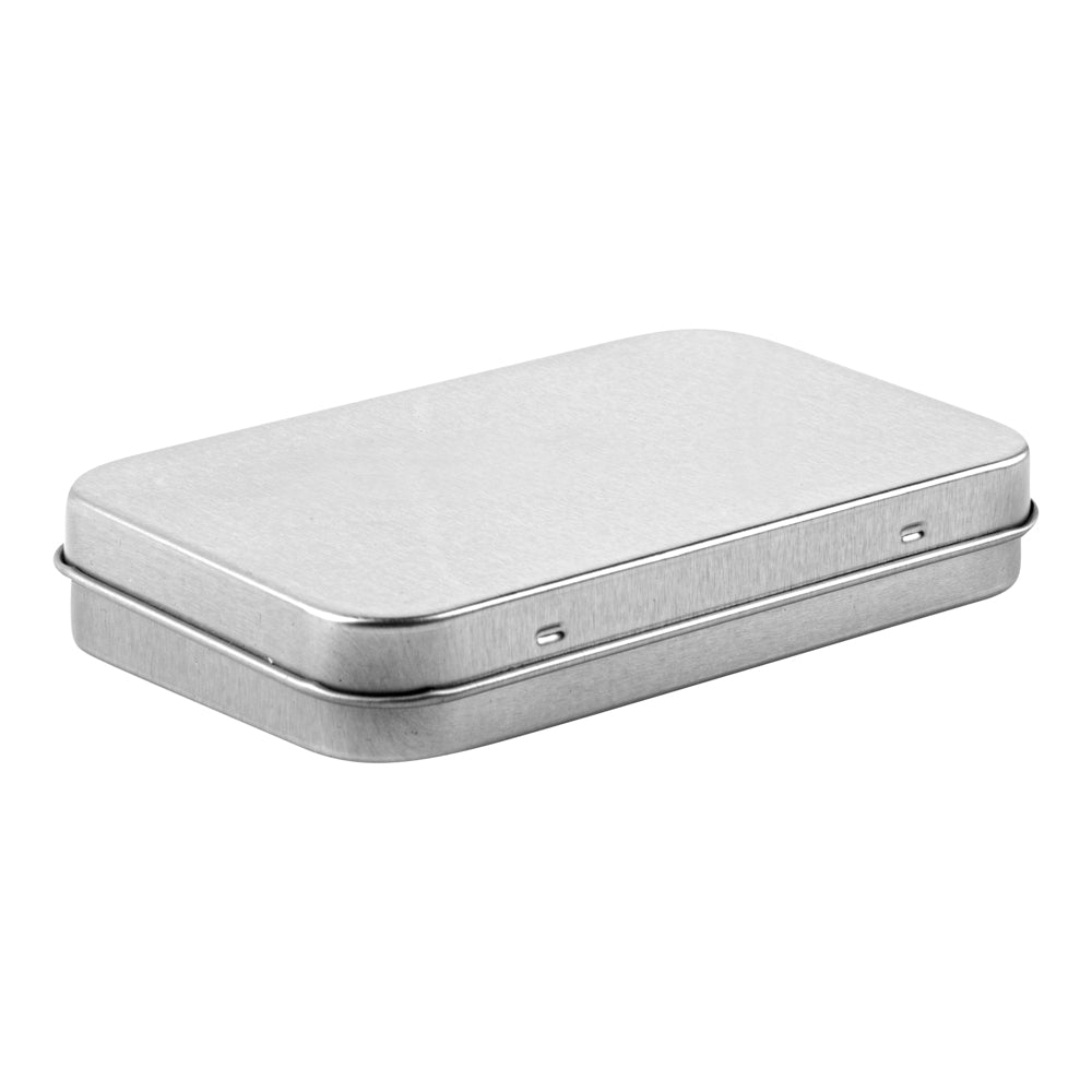 Chef 101 6 oz Rectangle Silver Tin Container - with Hinged Lid - 100 count box