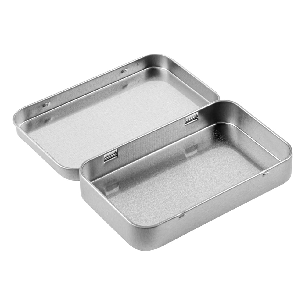 Chef 101 6 oz Rectangle Silver Tin Container - with Hinged Lid - 100 count box