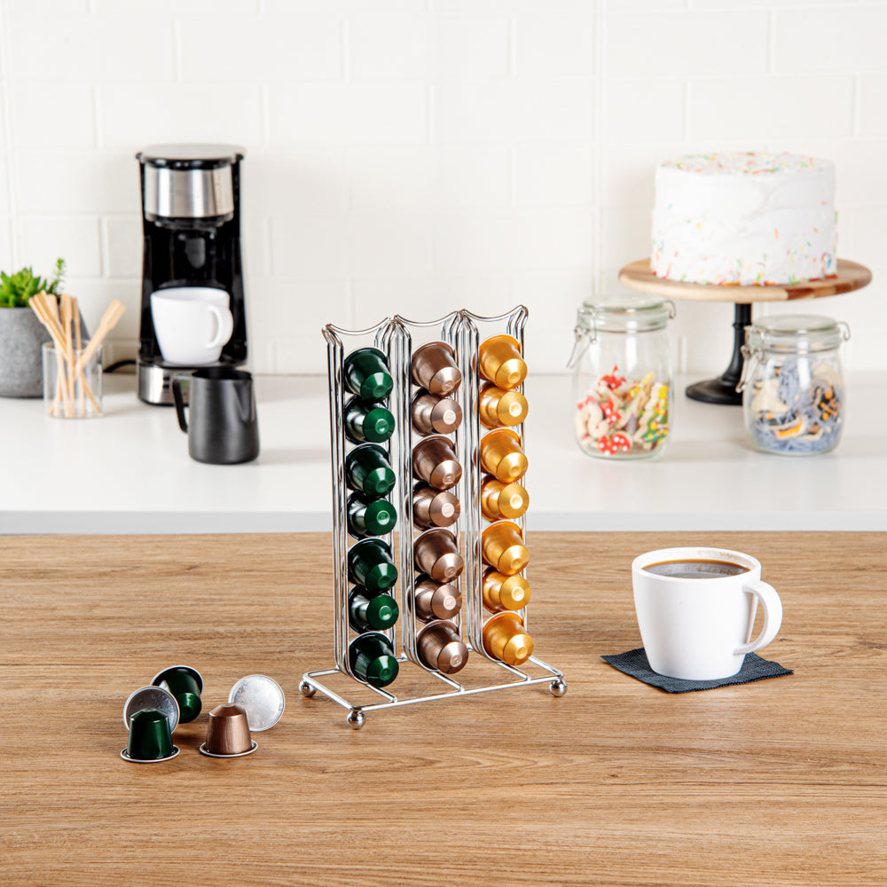 Restpresso Iron Coffee Pod / Capsule Holder - Holds 42 Nespresso Capsules - 6 1/2" x 3 3/4" x 10 1/2" - 1 count box