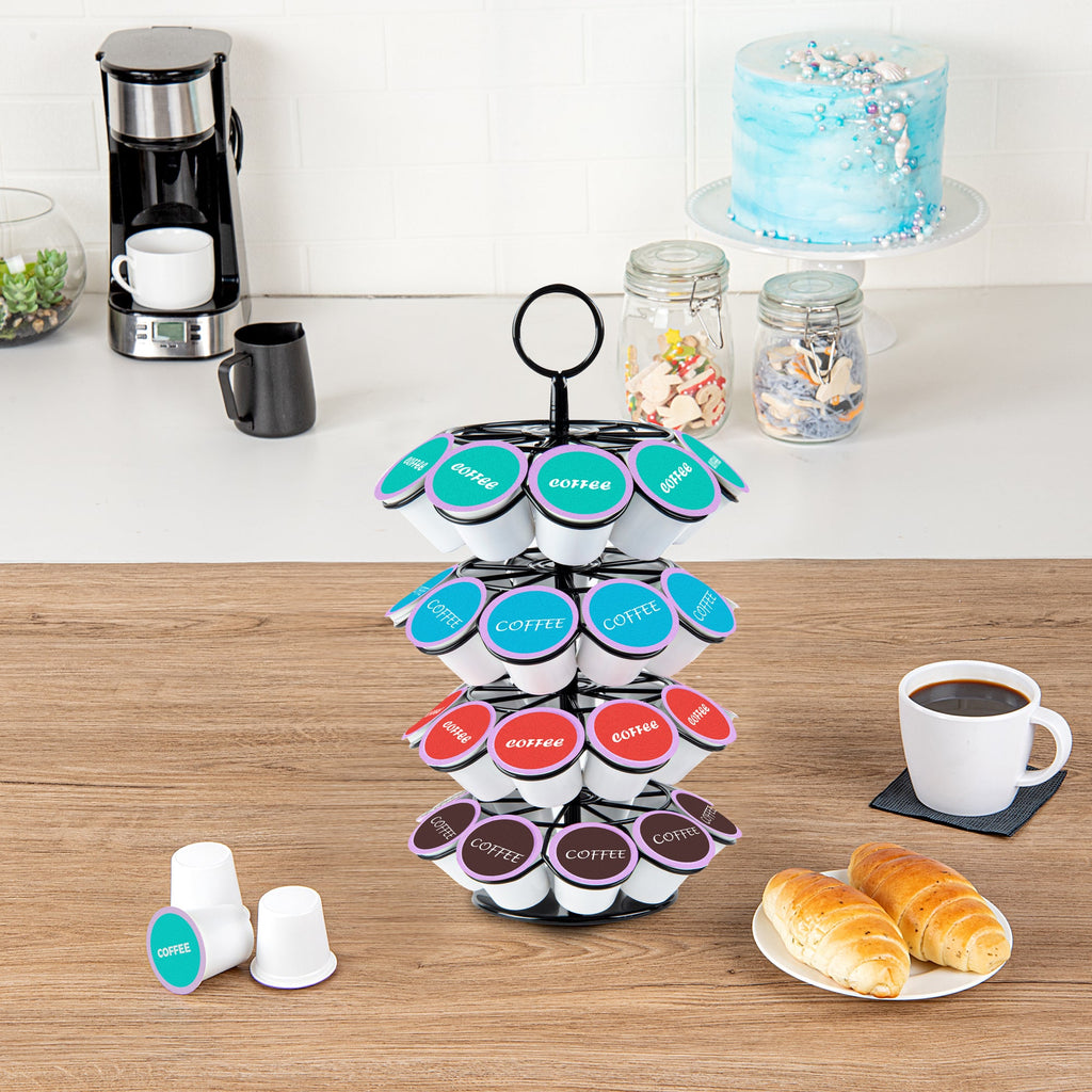 Restpresso Iron Coffee Pod / Capsule Holder - Revolving, Holds 36 K-Cups - 7 3/4" x 7 3/4" x 13 3/4" - 1 count box