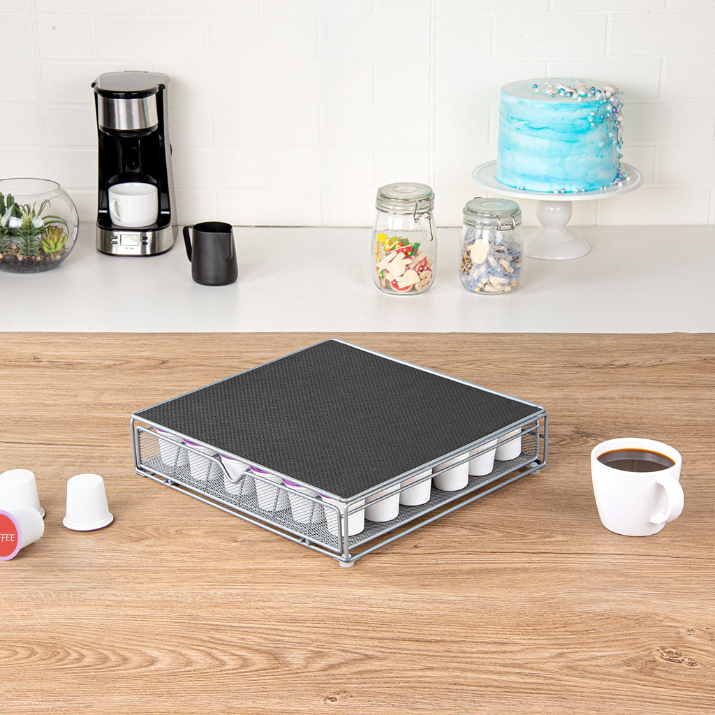 Restpresso Iron Coffee Pod / Capsule Storage Drawer - Holds 36 K-Cups - 13" x 12 1/4" x 3" - 1 count box