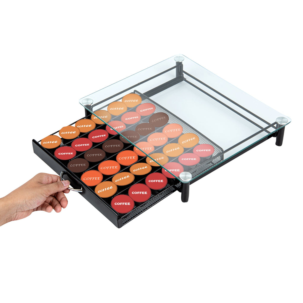 Restpresso Iron Coffee Pod / Capsule Storage Drawer - Holds 36 Caffitaly or Lavazza Capsules - 14 1/4" x 12 1/4" x 2 3/4" - 1 count box