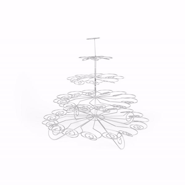 Pastry Tek Iron Cupcake Stand - 4-Tier, Holds 41 Cupcakes - 17 3/4" x 17 3/4" x 14 1/4" - 1 count box