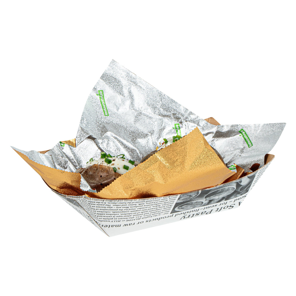Foil Lux Foodservice Gold Aluminum Foil Pop-Up Sheet - Interfolded, Embossed - 10 3/4" x 9" - 100 count box
