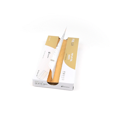 Foil Lux Foodservice Gold Aluminum Foil Pop-Up Sheet - Interfolded, Embossed - 12" x 10 3/4" - 100 count box