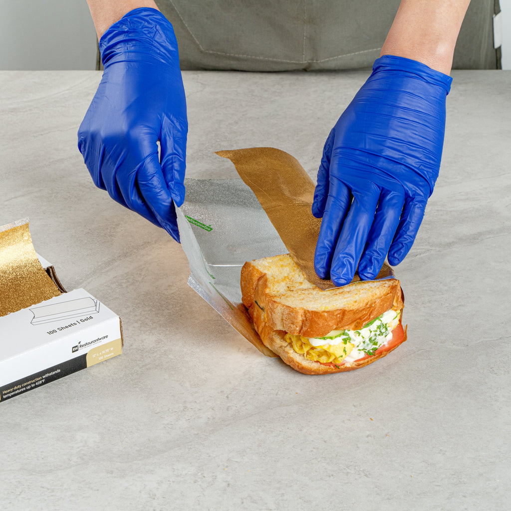Foil Lux Foodservice Gold Aluminum Foil Pop-Up Sheet - Interfolded, Embossed - 12" x 10 3/4" - 2000 count box