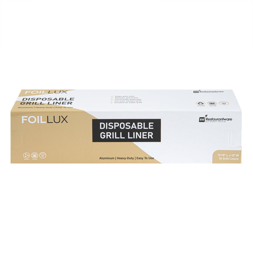 Foil Lux Aluminum Disposable Grill Liner - 19 3/4" x 12" - 10 count box