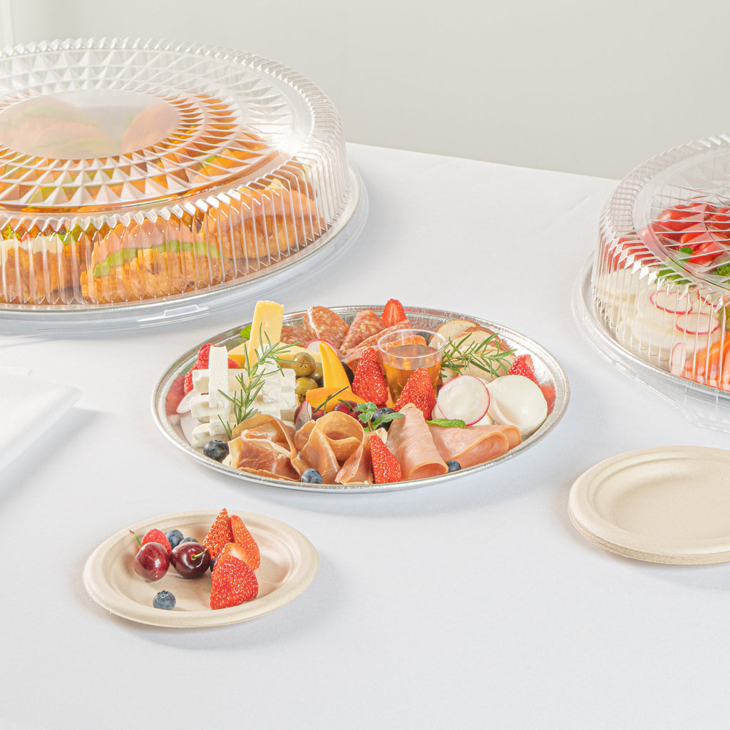 Foil Lux Round Aluminum Catering Tray - 12" - 50 count box